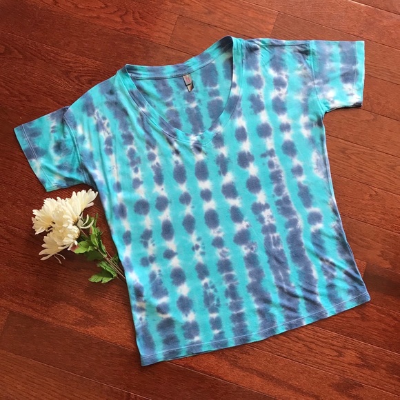 Tie Dye Modal Blend V-Neck Tee - Picture 1 of 3